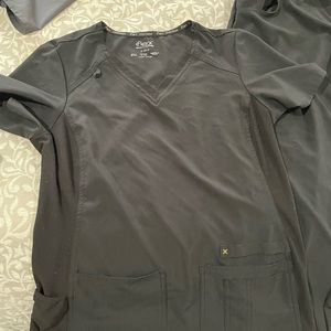 Black and gray petite small scrubs